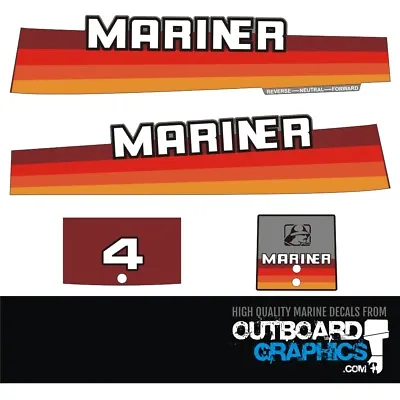 Mariner 4hp Rainbow Outboard Engine Decals/sticker Kit • $35.95