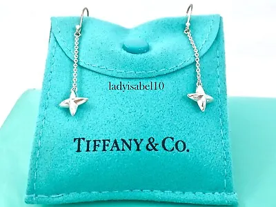 Tiffany & Co. Peretti Sirius Star Dangling Drop Dangle Earrings Silver W/ Pouch • $337.50