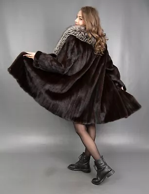 3282 Gorgeous Real Mink Coat Luxury Fur Jacket Swinger Beautiful Look Size 2xl • $300