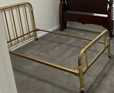 Antique Brass Twin Bedframe • $499