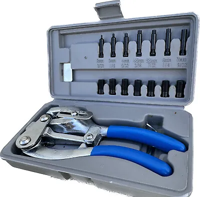 Manual 7 Sizes Sheet Metal Hole Puncher Tool Set Multi-Purpose Hole Punching Kit • $26.99