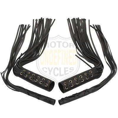 Motorcycle Leather Handlebar Grip Tassel W/ Clutch Lever Fringe Covers Universal • $22.96