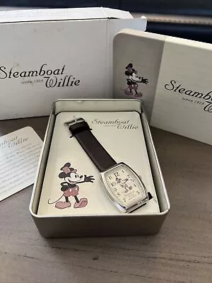 NEW Disney Mickey Mouse Steamboat Willie Quartz Watch In Collectible Tin 2004 • $38.95