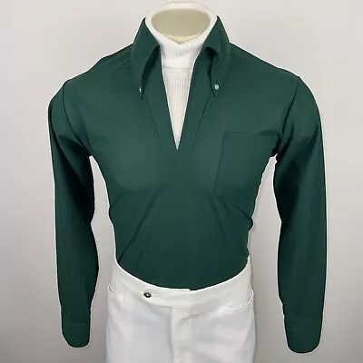 Vintage 60s 70s Mens Shirt Turtleneck Polyester Dagger Collar Disco Vtg MEDIUM • $49.99
