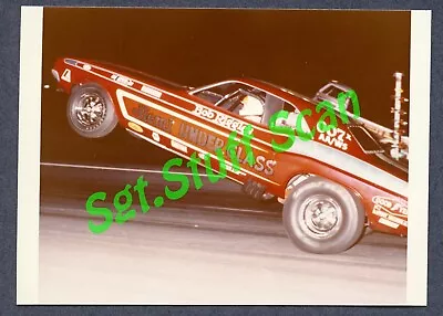 1972 Drag Racing Photo Bob Riggle Hemi Under Glass Challenger Wheel Stander • $10.50