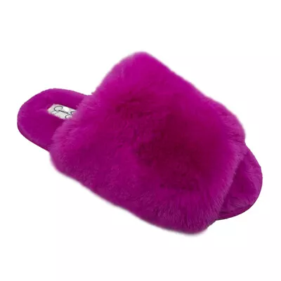 Jessica Simpson Size S/AU 6-7/EU 37-38 Womens Plush Bunny Slide Slippers Magenta • $45