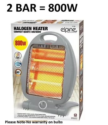 £14.79 • Buy Halogen Electric Heater 400w 800w  Portable Instant Heat Free Standing Quartz