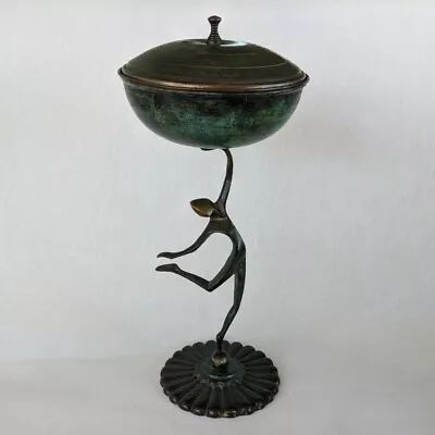 Vintage Pal-Bell Dancer Statue Lidded Bowl Maurice Ascalon / Moshe Klein • $499.99