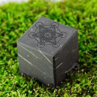 Shungite Cube Metatron High Quality Handmade Carved Authentic Shungite Tolvu • $28.90