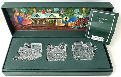 Retired 1997 Waterford Crystal Marquis Christmas Train Miniature 3pc Figurines • $39.99