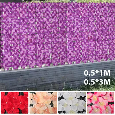 Artificial Hedge Flower Trellis Outdoor Expanding Garden Fence Privacy Screening • £14.99