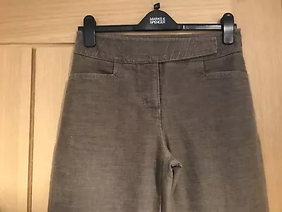 M&s Per Una Mid Brown Straight Leg Jeans With Decorative Waistband Size 8l Nwot • £7.99