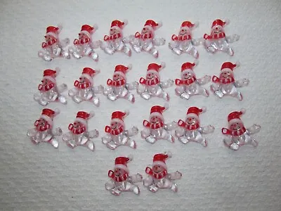 Vintage Lot Of 20 Plastic Arylic Mini Christmas Clear Snowman W/hat Light Covers • $16.98