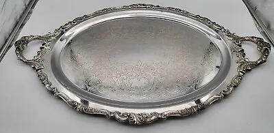 Wallace Baroque Silver Plate Footed Butler Tray 294 Buffet Serving Platter 29 L • $220.49