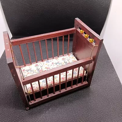 Dolls House Mahogany Drop Side Cot/crib Excellent Condition  • £1.50