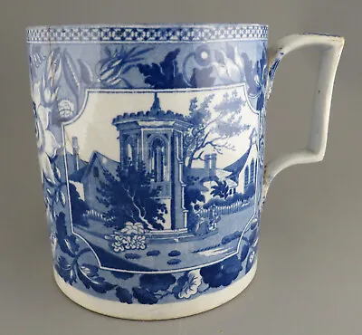 £55 • Buy Antique Pottery Pearlware Blue Transfer Large Heritage Scenes Tankard 1820