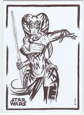 ACEO Art Sketch Card Star Wars Sith Darth Talon Ink Drawing B • $21.33