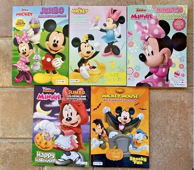 Lot Of 5 Disney Mickey Mouse & Minnie Mouse Jumbo Coloring And Activity Books • $9.99