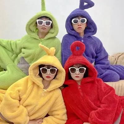 2024 Adult Sleepwear Teletubbies Costume Disi Onesis Lala Cosplay Jumpsuit • $35.99