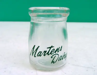 MARTENS DAIRY Creamer Mini Milk Cream Bottle Neenah Menasha Wis  1-7/8  Vintage • $27.50