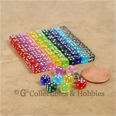 NEW 5mm Deluxe Rounded Edge 90 Transparent MINI D6 RPG Game Dice Set 9 Colors • $24.99