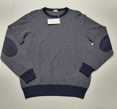 $405 • Buy LUCIANO BARBERA $850 XL (56) Blue Gray Cashmere Pullover Crewneck Men's Sweater