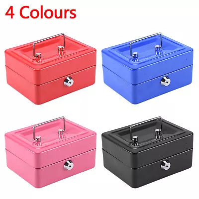 £9.99 • Buy 6  Metal Cash Box Money Bank Deposit Steel Tin Security Safe Petty Key Lockable