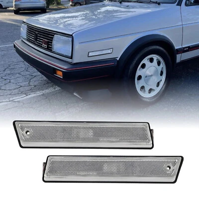 $100 • Buy VW Golf 2 Mk2 Jetta Turn Signals Blinkers Corner USA White PAIR GTI Side Marker