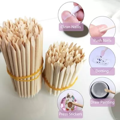 $16.99 • Buy Nail Wooden Cuticle Pusher Remover Sticks Nail Art Manicure For Nails