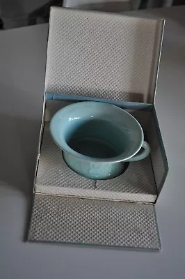 Vintage California Pottery Baby Bowl Light Blue In Box Estate Find • $30