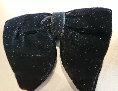 Vintage Royal Rust Resistant Black Velvet Bowtie Clip On • $12