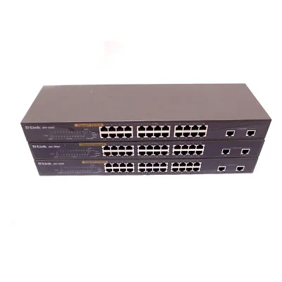 (Lot Of 3) D-Link DES-1026G Gigabit 26 Port LAN Switch 24/100 Mbps + 2/1000 Mbps • $64.99