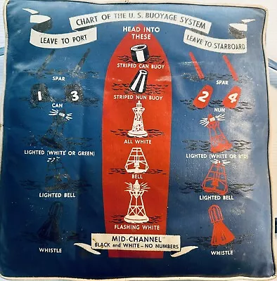 Vtg Elgin Life Preserver Boat Seat Cushion Chart Of US Buoyage System USA Sears • $175