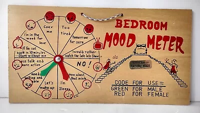 Vintage Wood BEDROOM MOOD METER Wooden Gag Gift Sign Novelty • $12.95