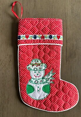 Vintage Patch Kraft Snowman Quilted Christmas Stocking • $8.95