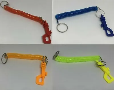 Retractable Spiral Stretchy Elastic Coil Keyring Plastic Wholesale Bulk From 23p • £10