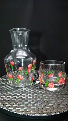 Carafe And Glass ½ Litre Hand Painted • £18