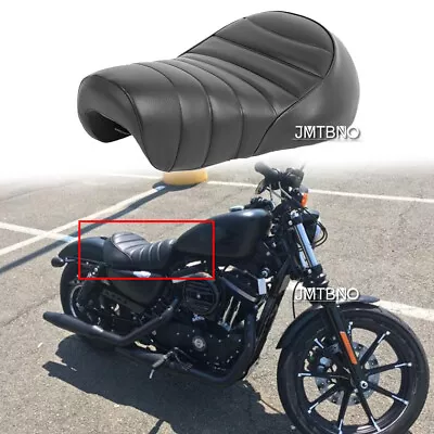 For Harley Sportster XL883N 883 Iron Black Leather Front Rider Driver Solo Seat • $65.58