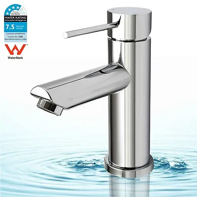 Bathroom Tap Basin Mixer Taps Faucet Laundry Vanity Sink DIY Chrome Round WELS • $51.44