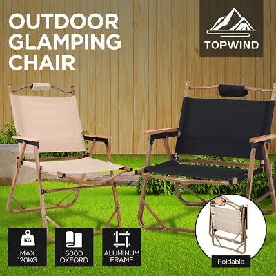 TOPWIND Camping Portable Aluminium Chair Folding Outdoor Fishing Beach Furniture • $75