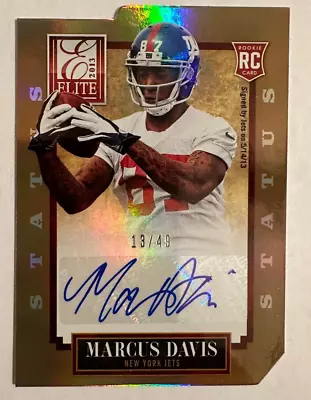 2013 Panini Elite MARCUS DAVIS Status Die Cut Rookie Autograph Card /49 • $5