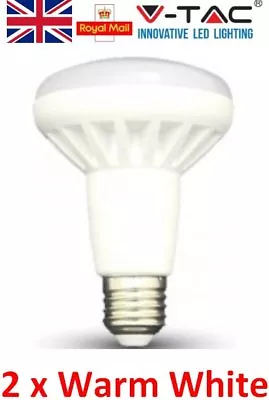 2 X 11w = 75w LED R80 / Edison Screw E27 ES Reflector Spot Light Bulb Warm White • £10.99