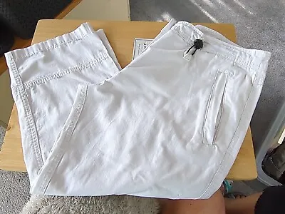 Bnwt Lazy Jacks White Cargo Cotton Cropped Trousers Size 12 • £15