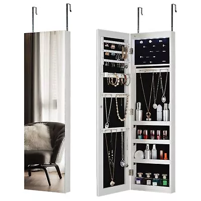 Jewelry Cabinet Wall/Door Mounted Jewelry Armoires Organizer Full-Length Mirror • $89.99