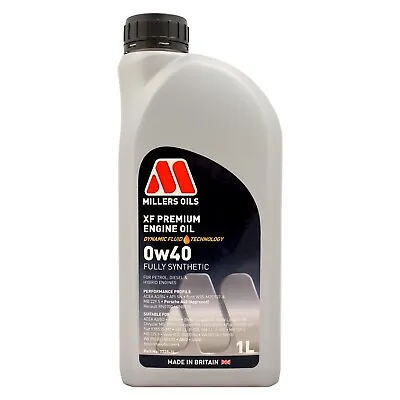 £13.95 • Buy Millers Oils XF Premium 0W-40 0W40 Fully Synthetic Engine Oil - 1 Litre 1L