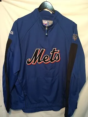 New York Mets Authentic On Field Blue Majestic Cool Base Jacket Coat Men’s Large • $54.42