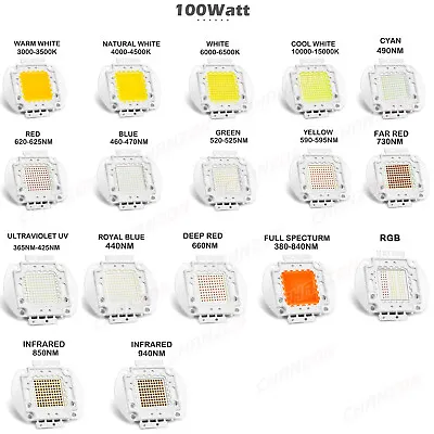 1W-100W High Power Led Chip Diode Cob Smd Beads White Rgb Uv Grow Full Spectrum • $149.99