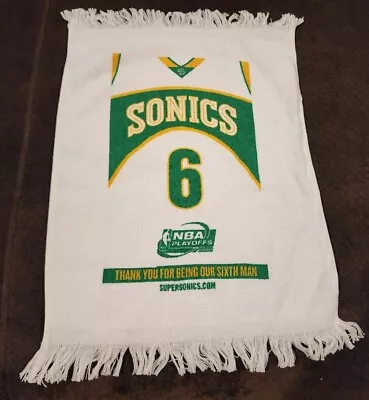 Vintage NBA Seattle Supersonics Sonics 6th Man Towel PLAYOFFS 2002  • $19.98