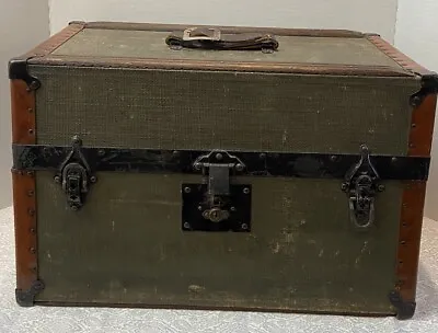 Antique Railroad Train Travel Suitcase Trunk Military Model A Corydon Iowa • $63.75
