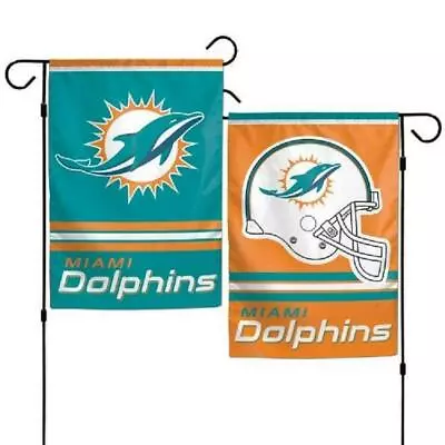 Miami Dolphins Garden Flag 2 Sided Outdoor Window Yard Banner New Man Cave • $14.21